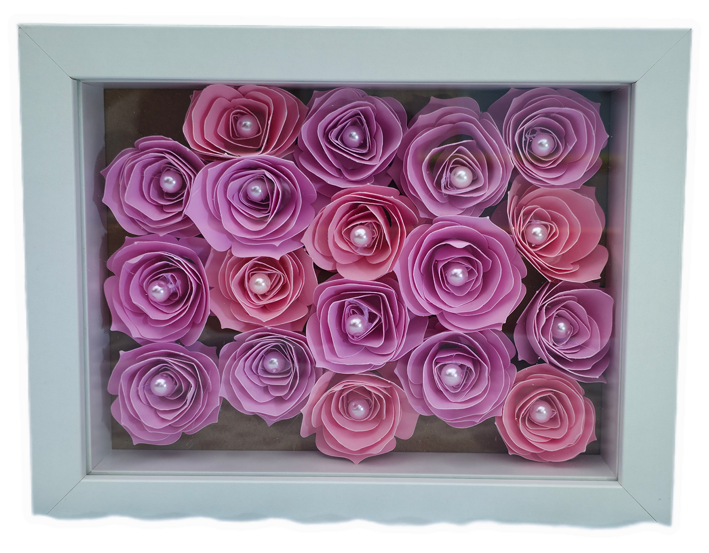 💖 Pink Rose Garden Shadow Box