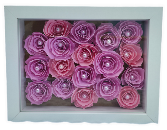 💖 Pink Rose Garden Shadow Box