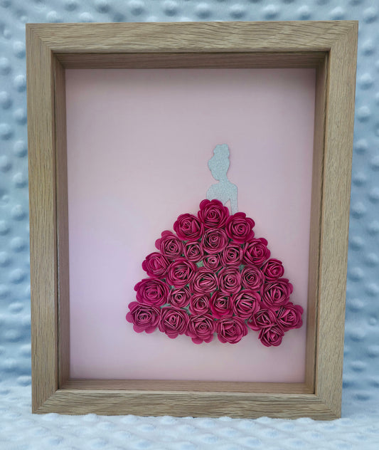 🌸 Elegant Rose Dress Shadow Box