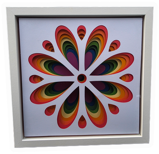 Layered Rainbow Burst Shadow Box