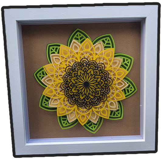 🌻 Layered Sunflower Shadow Box