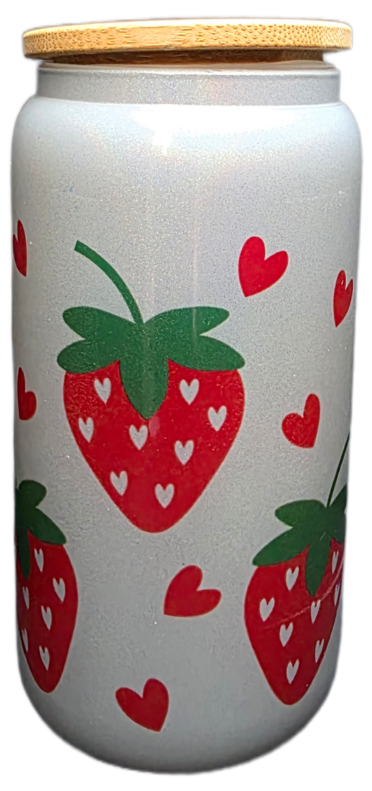 🍓 Strawberry Sweetheart Libby Glass