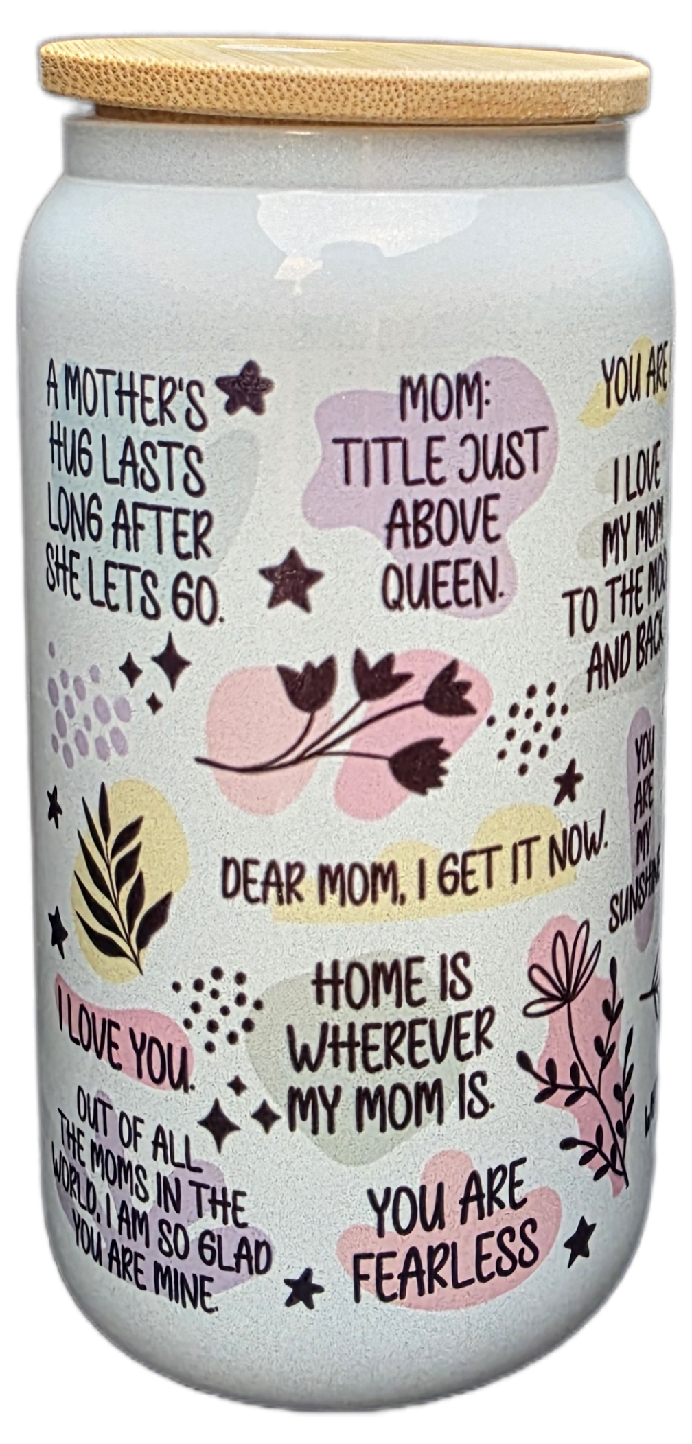 💖 Mum Life Quote Libby Glass (Pastel Text)