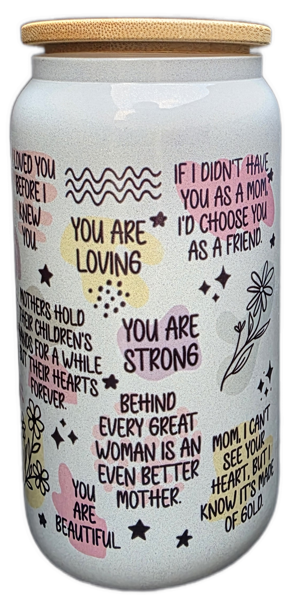 💖 Mum Life Quote Libby Glass (Pastel Text)