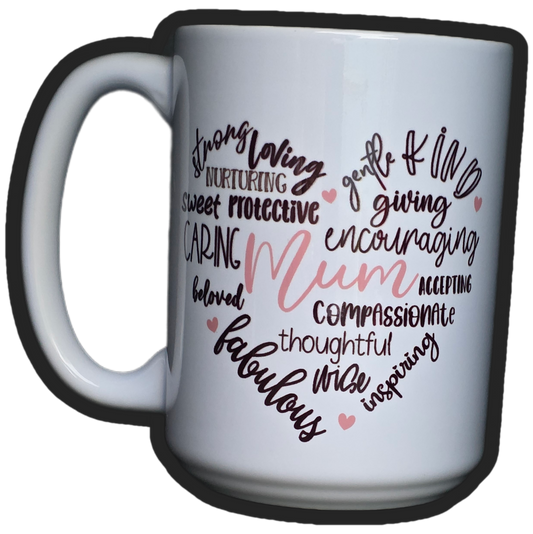 ☕ Mum Word Heart Mug