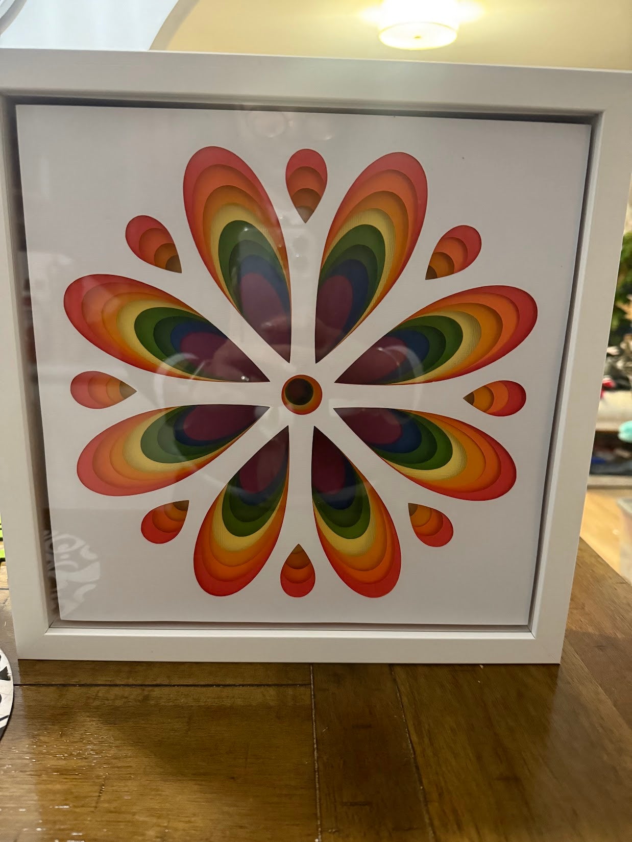 Layered Rainbow Burst Shadow Box