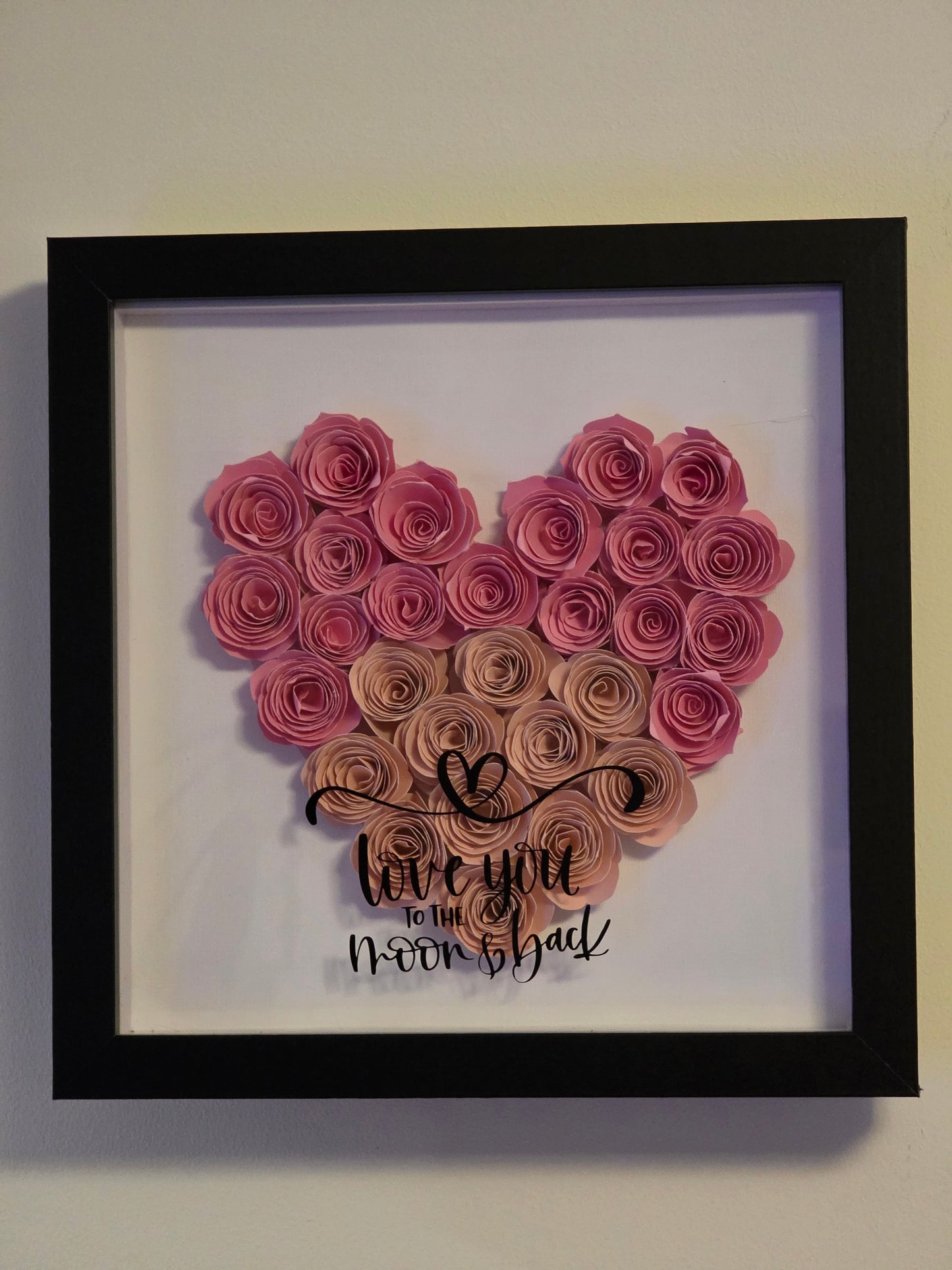 "Love You to the Moon & Back" Heart Shadow Box